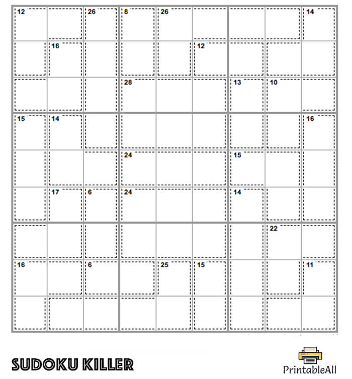 Printable Expert Sudoku Killer - Sheet 3