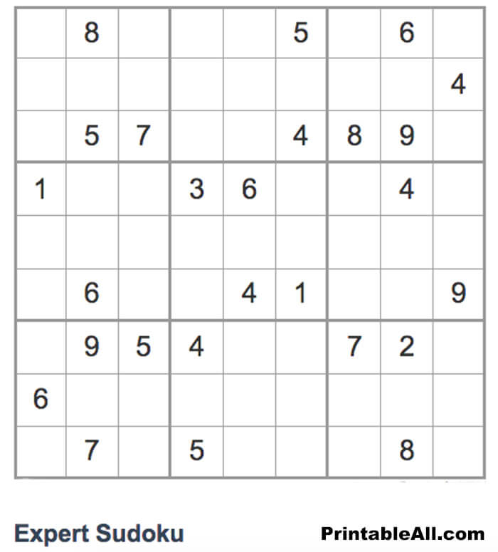 Printable Expert Sudoku - Sheet 2