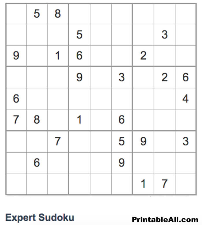 Printable Expert Sudoku - Sheet 5
