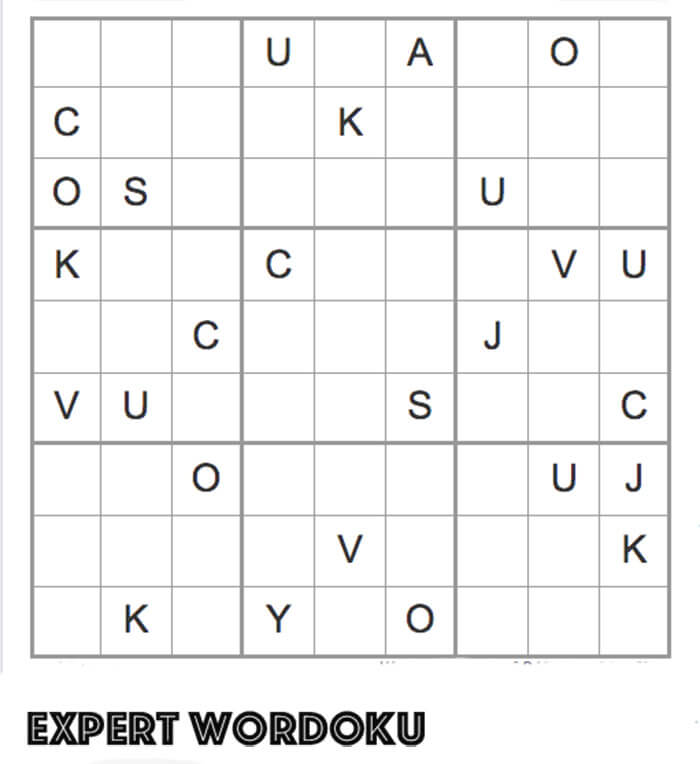 Printable Expert Wordoku – Sheet 5