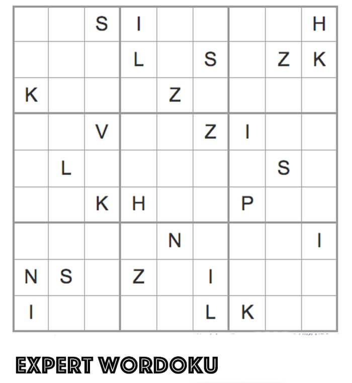 Printable Expert Wordoku – Sheet 6