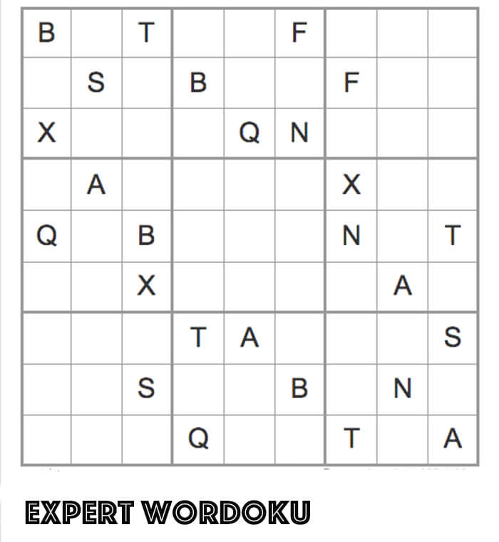 Printable Expert Wordoku – Sheet 7