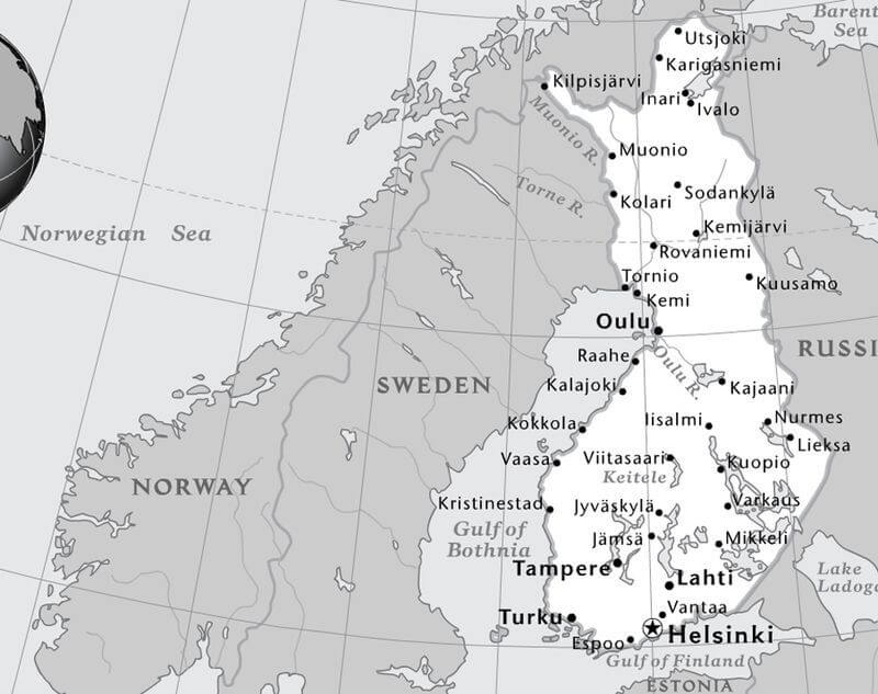Printable Finland Map 2