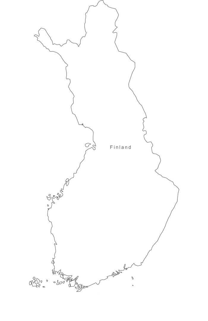 Printable Finland Map Black And White Outline