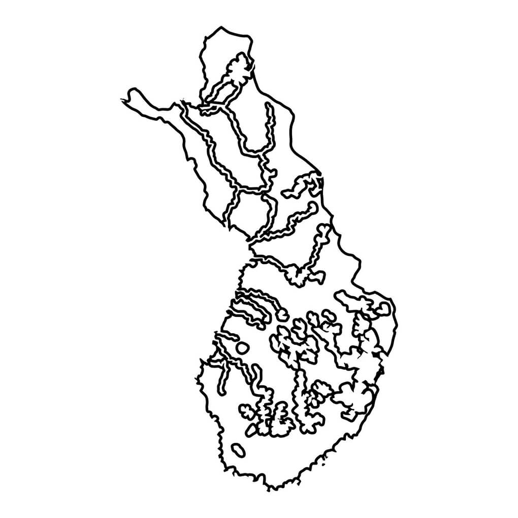 Printable Finland Map Icon Black