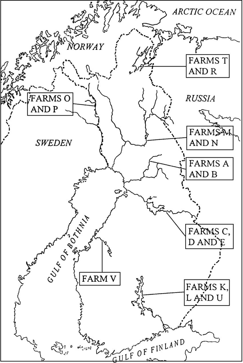 Printable Finland Map Location Of The Fish Farms