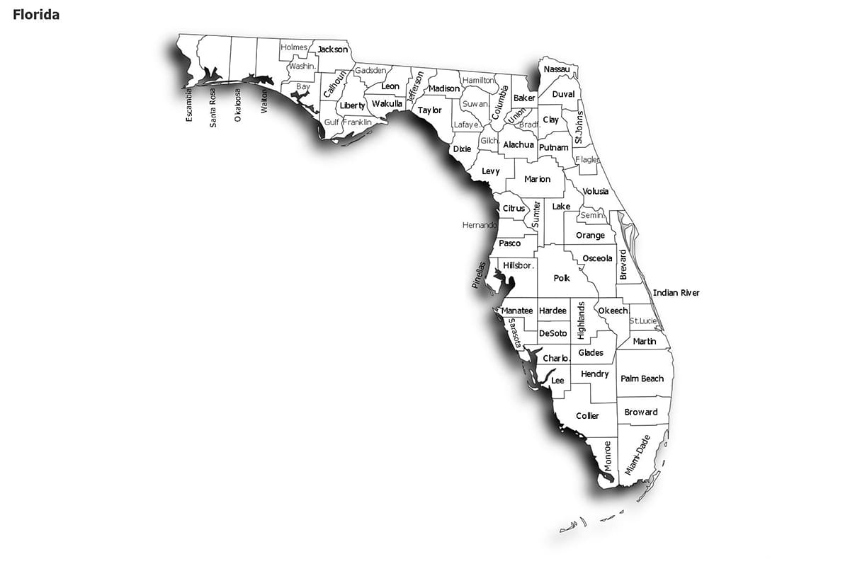 Printable Florida Cities Map