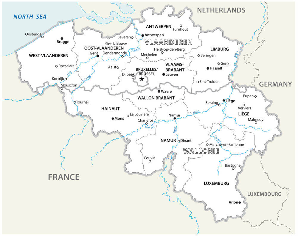 Printable France Belgium Map