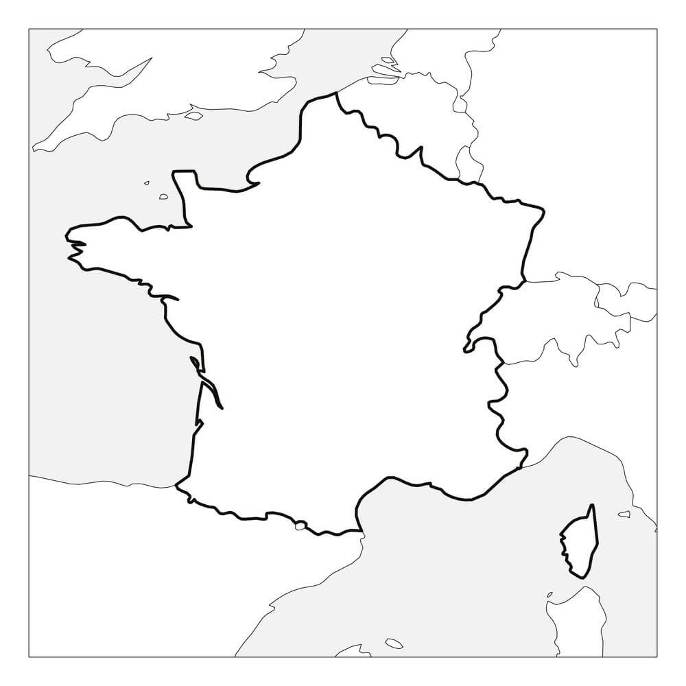 Printable France Map Outline 2