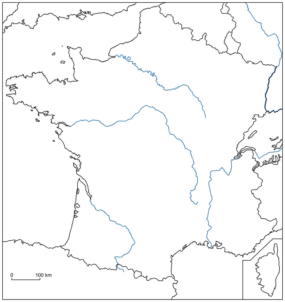 Printable France Map Outline With Rivers