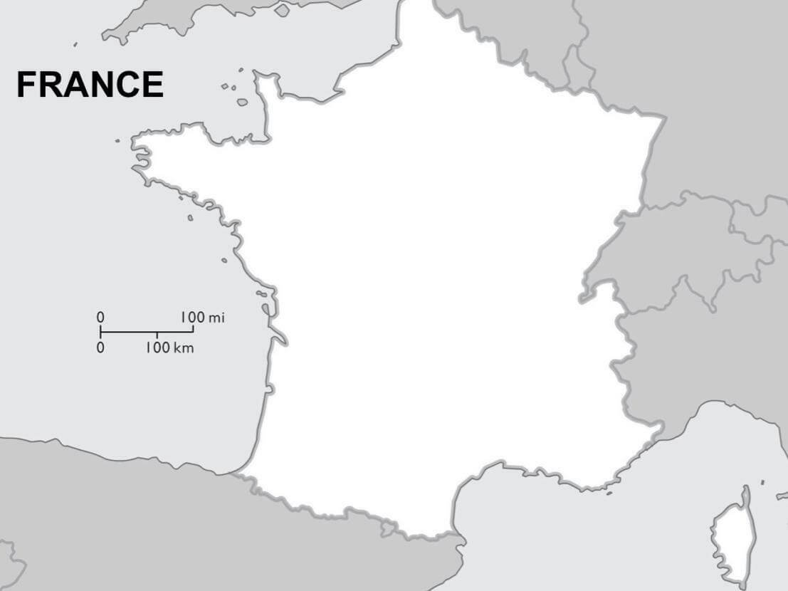 Printable France Map Population Centers