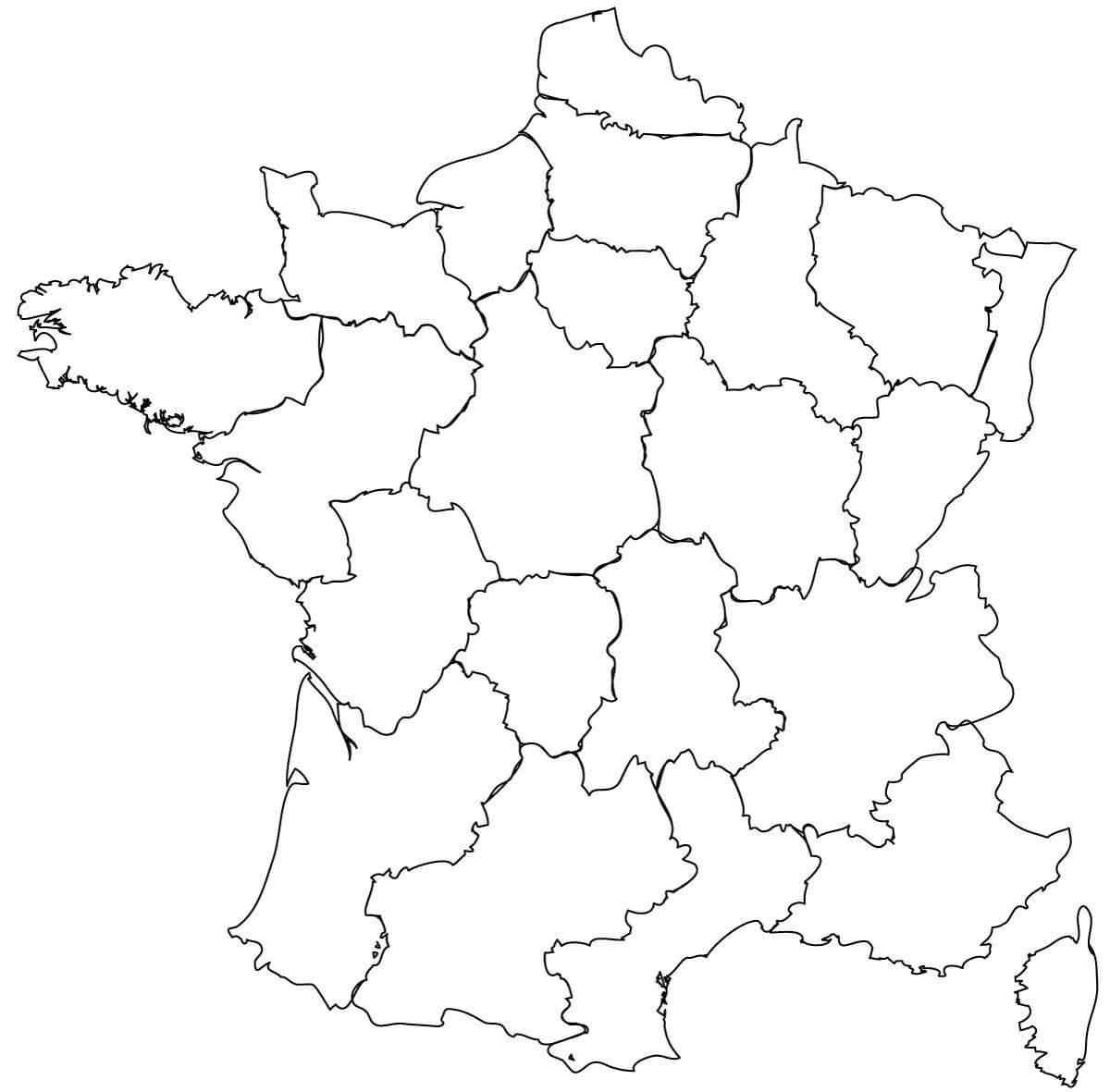 Printable France Map Putline