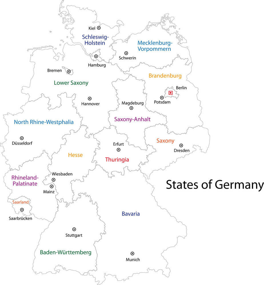 Printable Germany Map Language