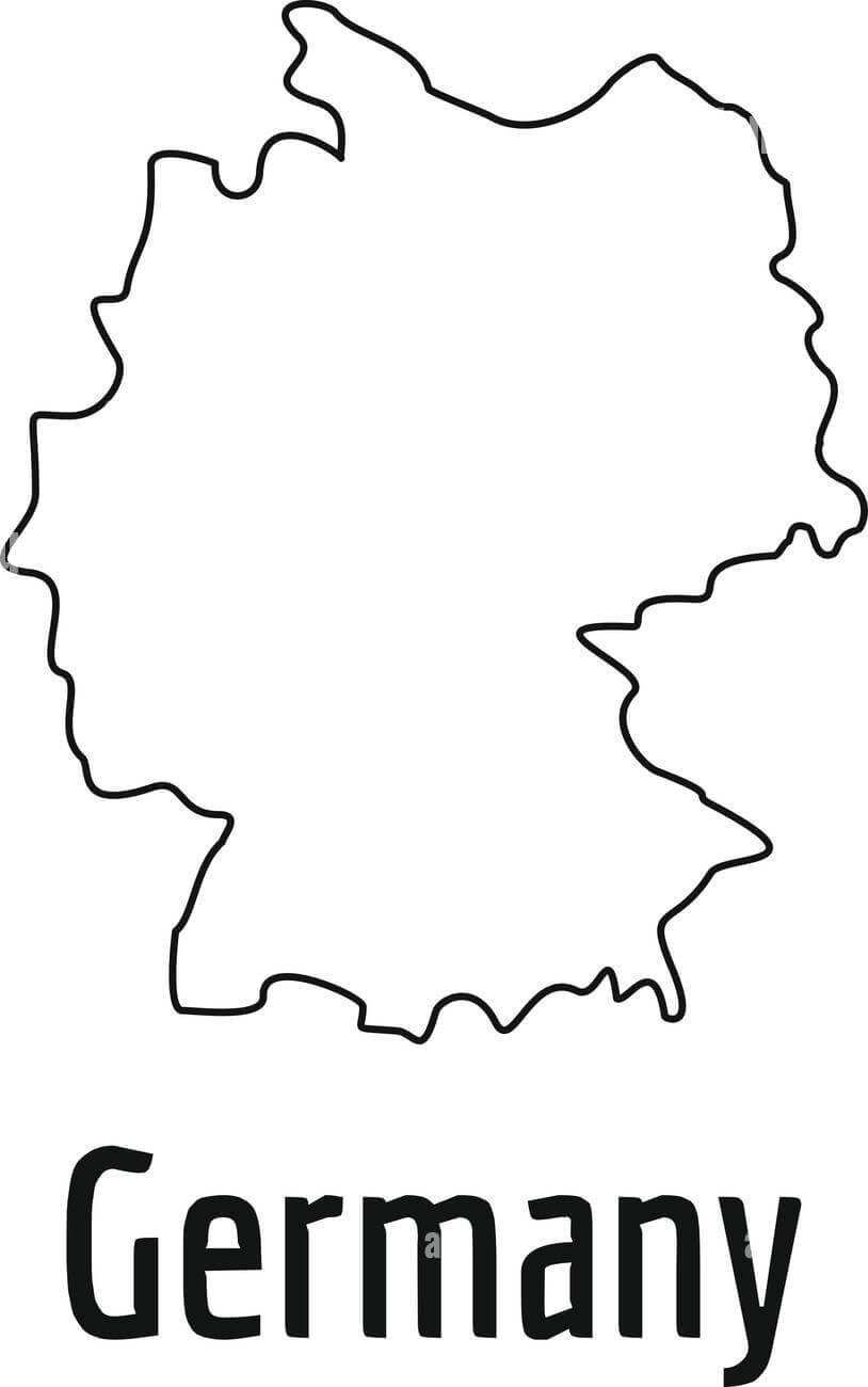 Printable Germany Map Line Art