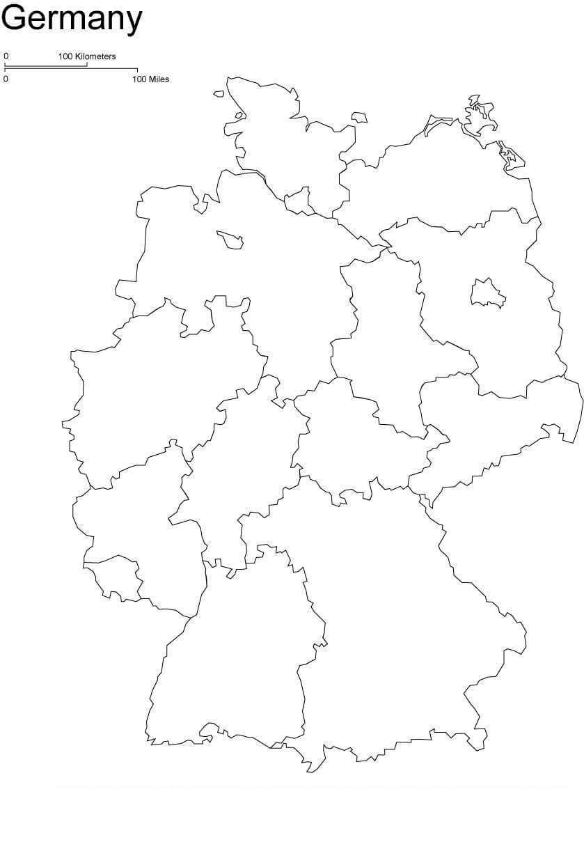 Printable Germany Map Outline 2