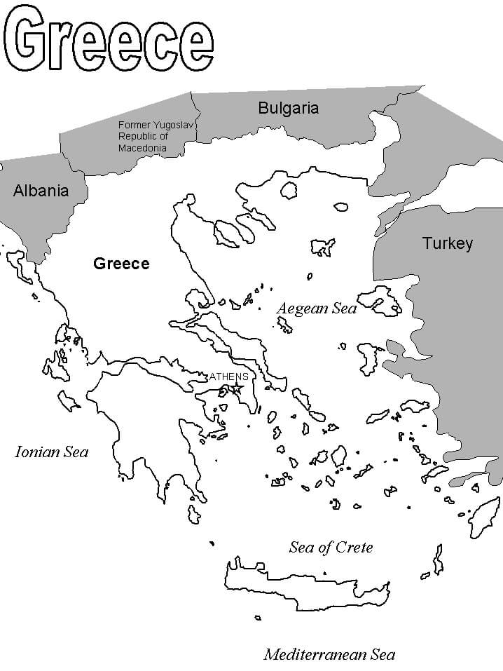 Printable Greece Map 3