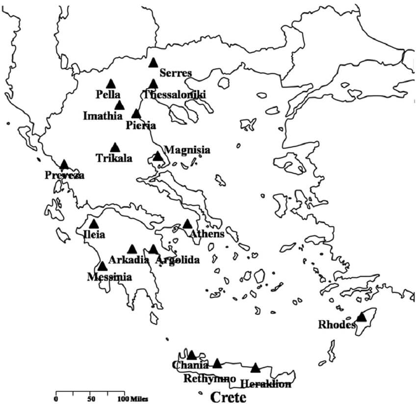 Printable Greece Map Black 1