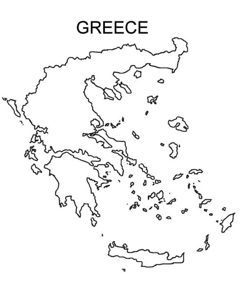Printable Greece Map Coloring