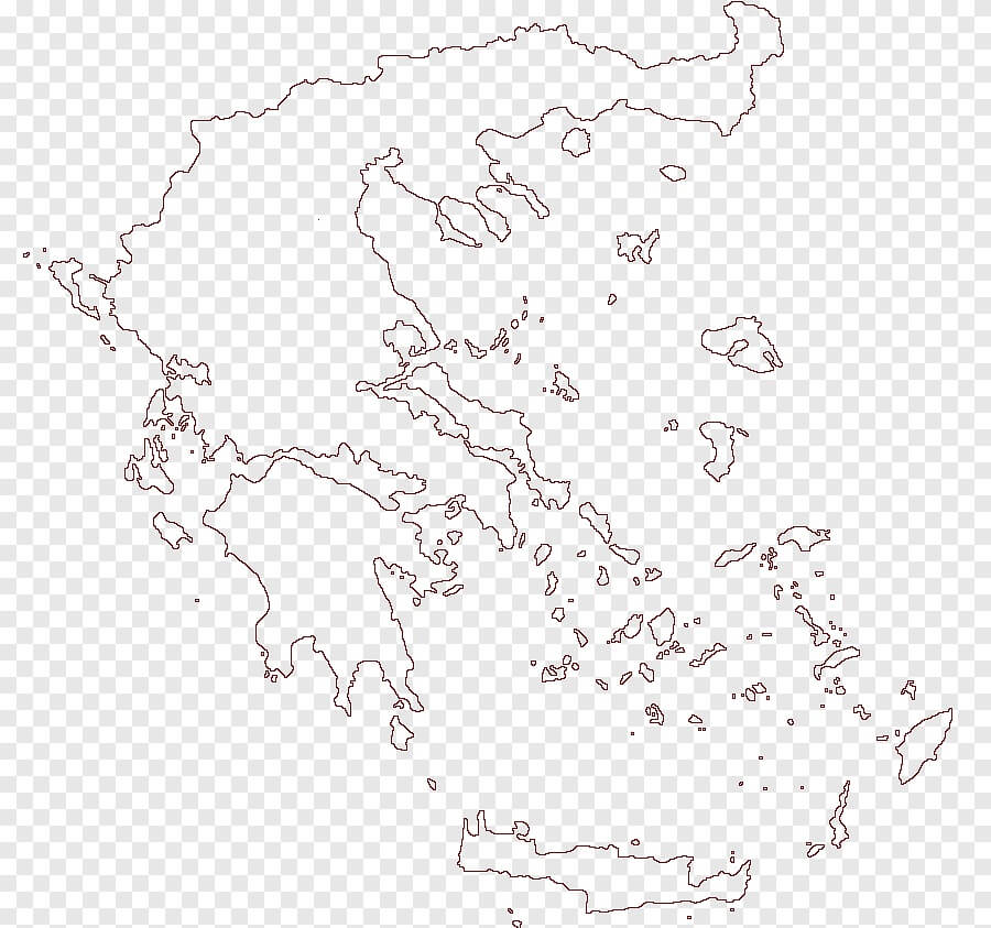 Printable Greece Map Contour Line