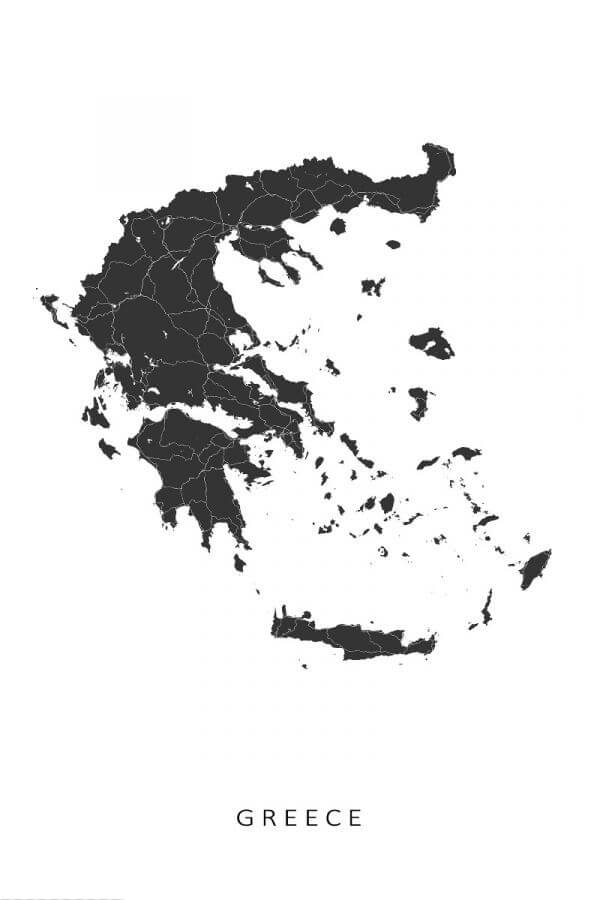 Printable Greece Map Poster