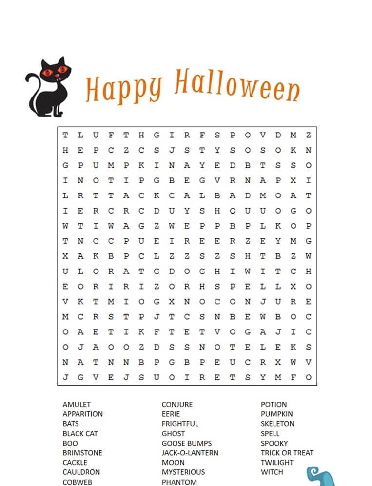 Printable Halloween Word Search - Sheet 14