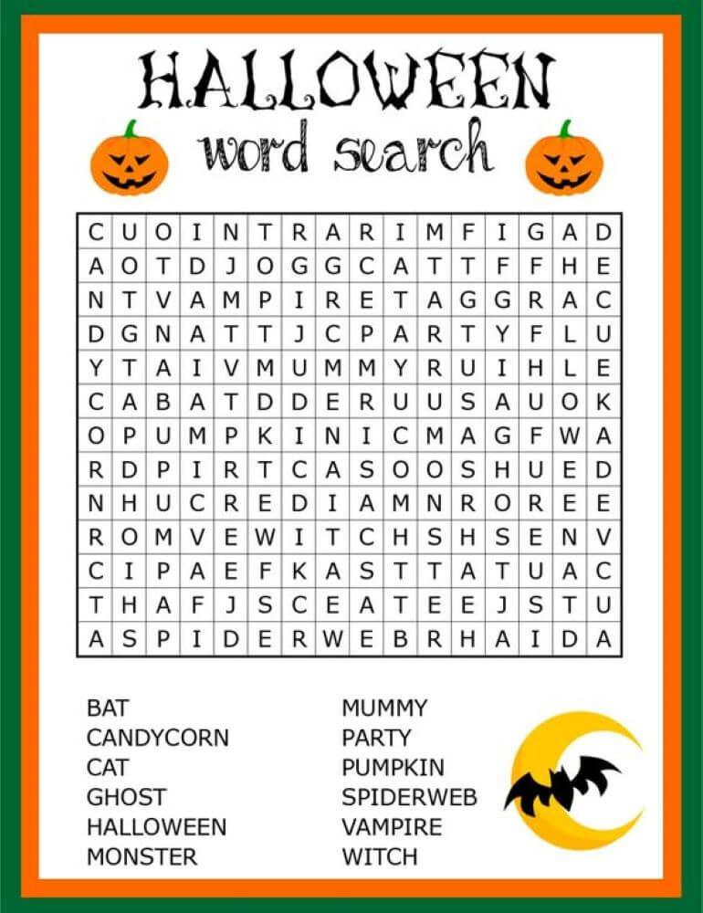 Printable Halloween Word Search - Sheet 24