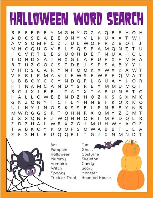 Printable Halloween Word Search – Sheet 30