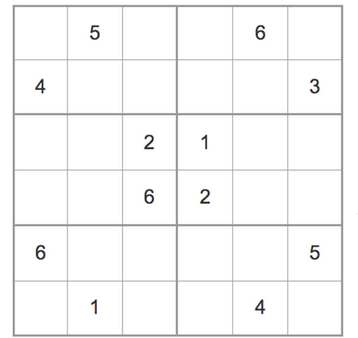 Printable Hard Sudoku 6x6 - Sheet 1