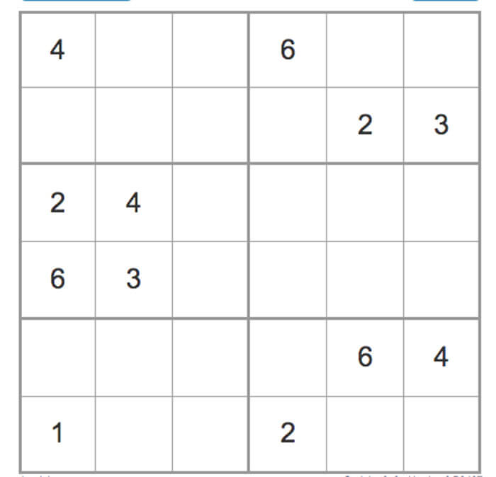 Printable Hard Sudoku 6x6 - Sheet 10