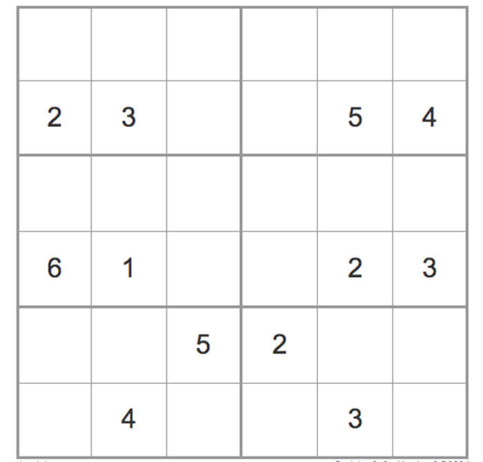 Printable Hard Sudoku 6×6 – Sheet 7