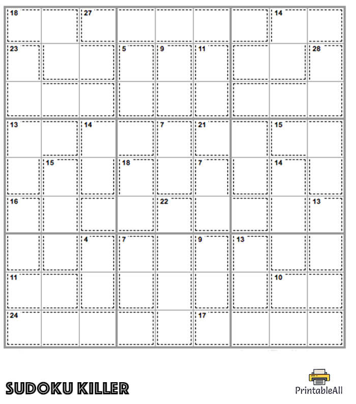 Printable Hard Sudoku Killer - Sheet 2