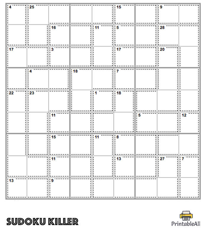 Printable Hard Sudoku Killer - Sheet 5