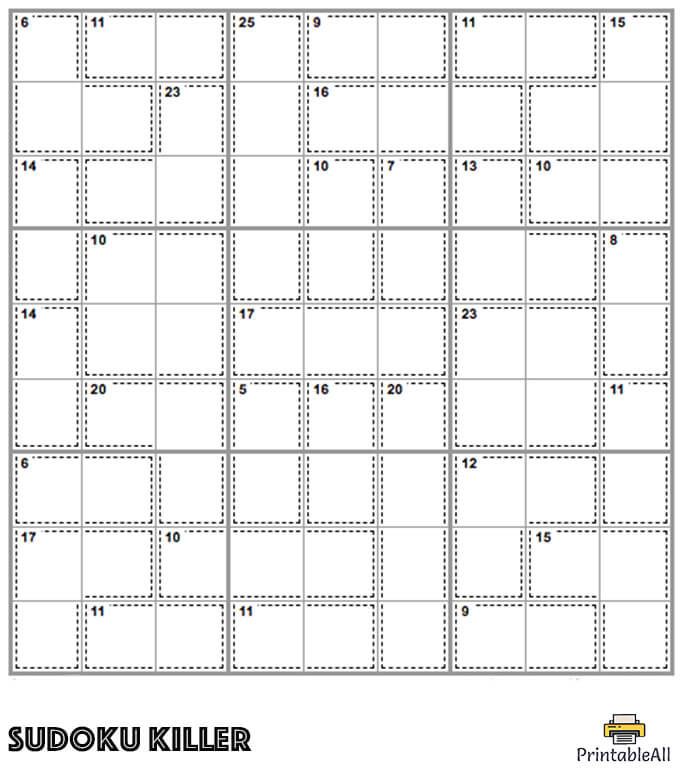 Printable Hard Sudoku Killer - Sheet 7