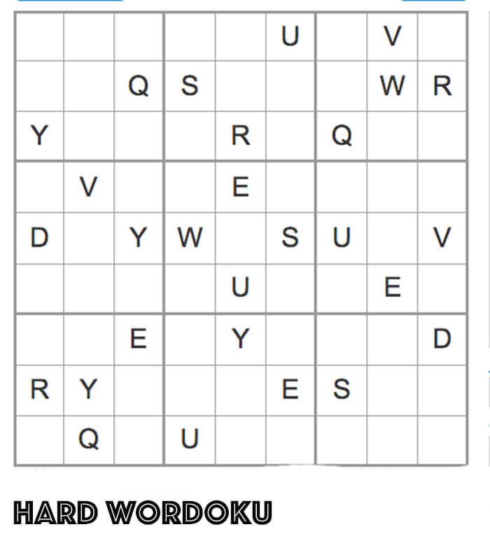 Printable Hard Wordoku – Sheet 6