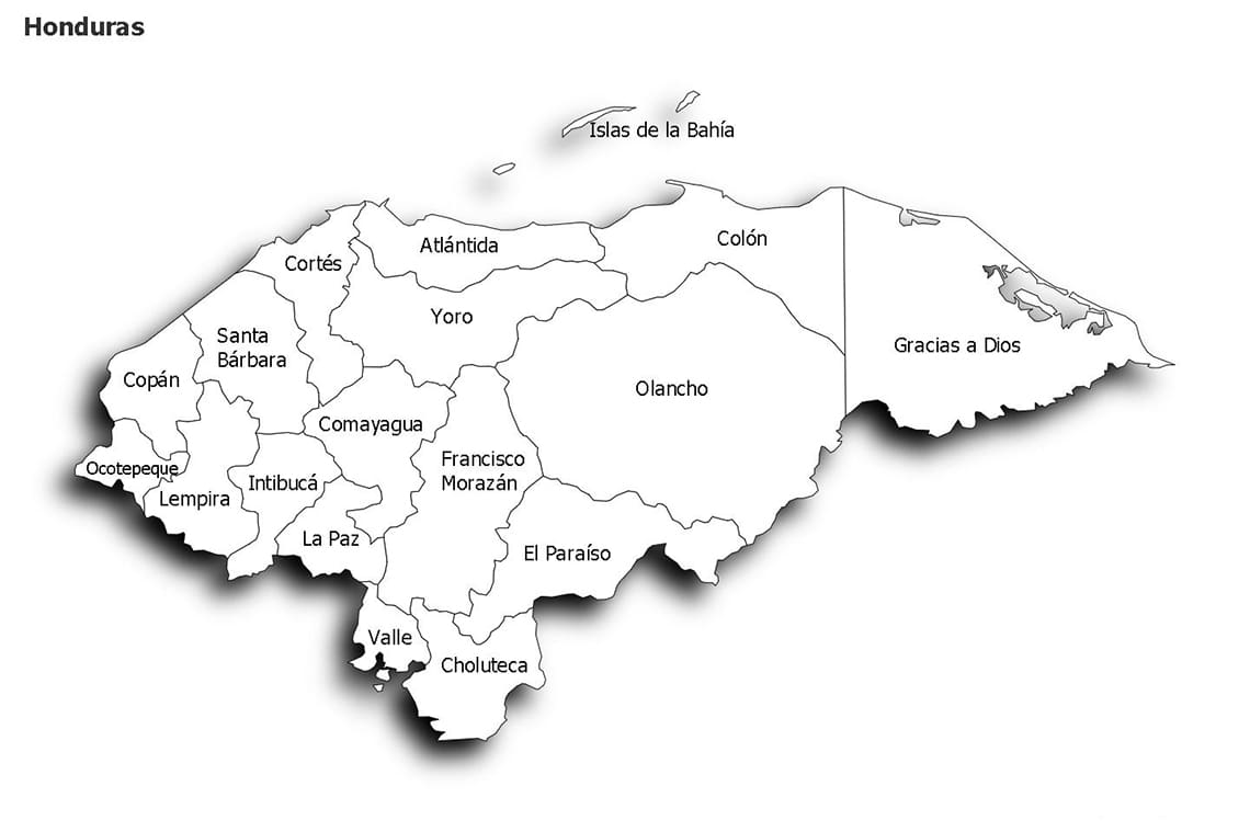 Printable Honduras Map Capital
