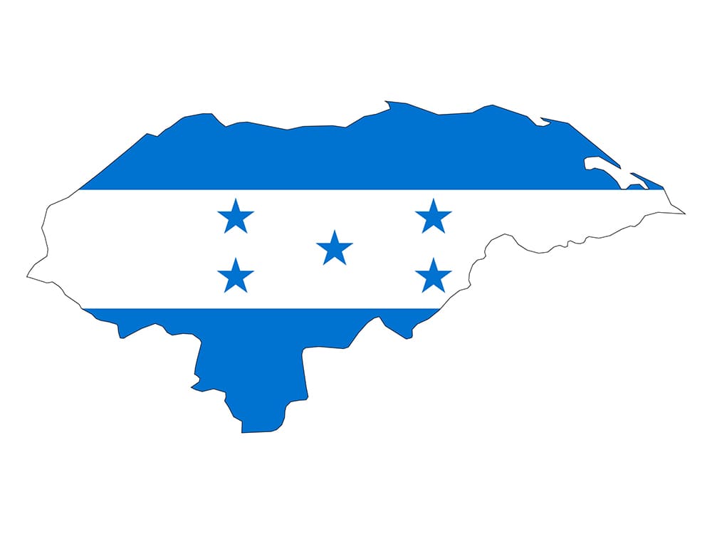Printable Honduras Map Flag