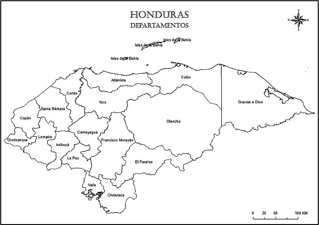 Printable Honduras Map Labeled