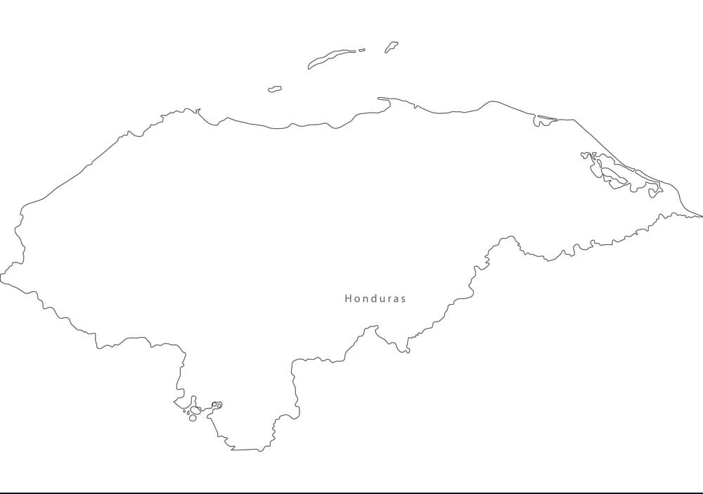 Printable Honduras Map Outline