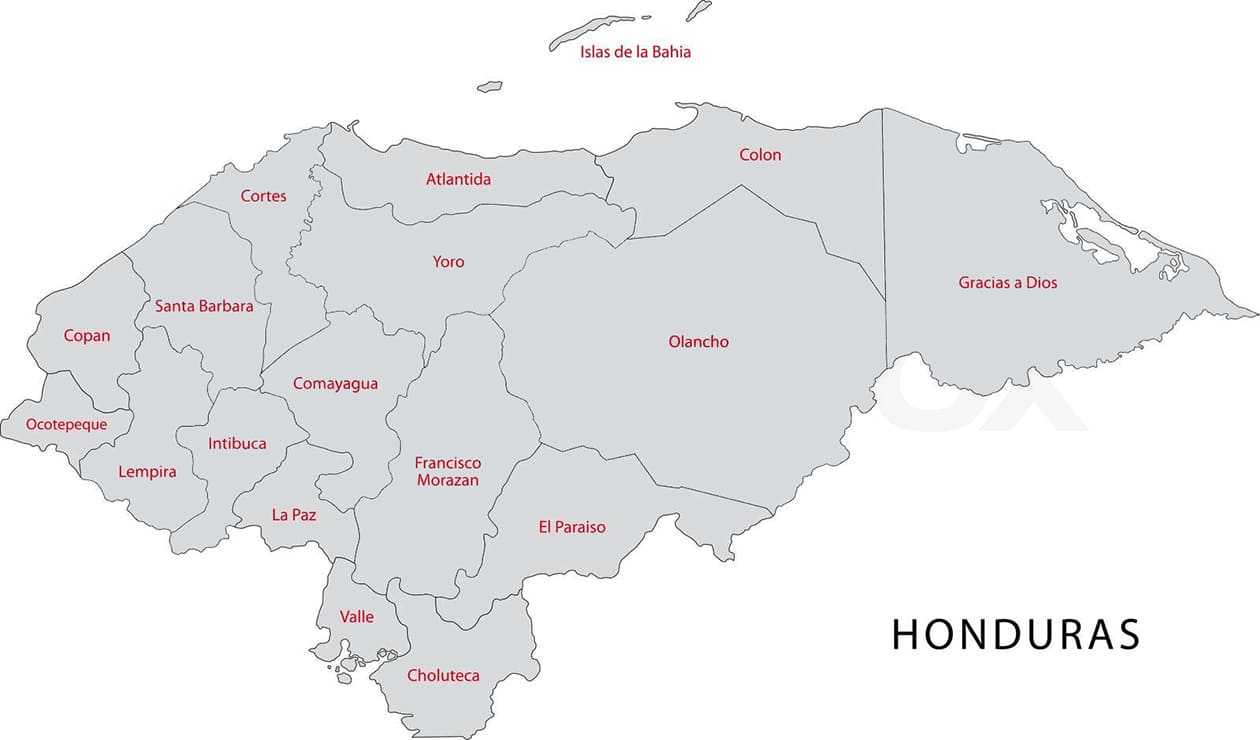 Printable Honduras Map With Cities