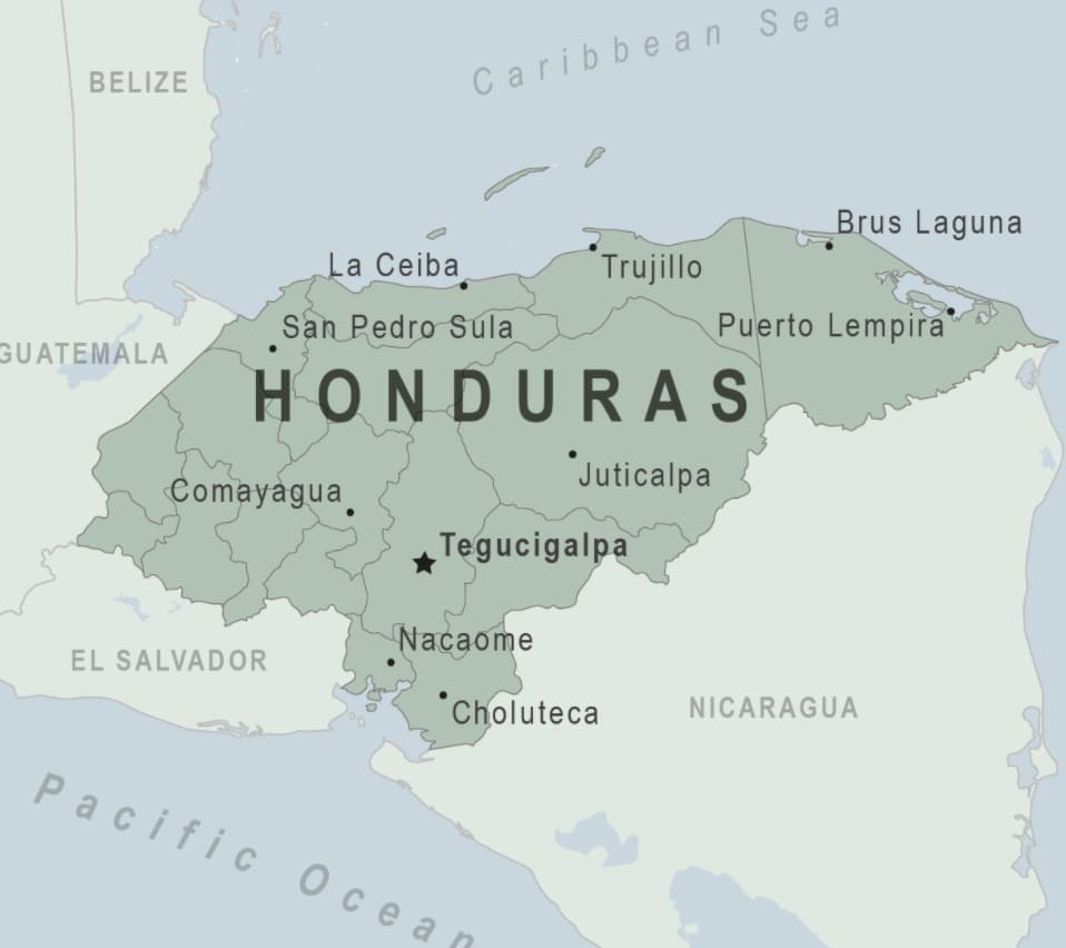 Printable Honduras Map World
