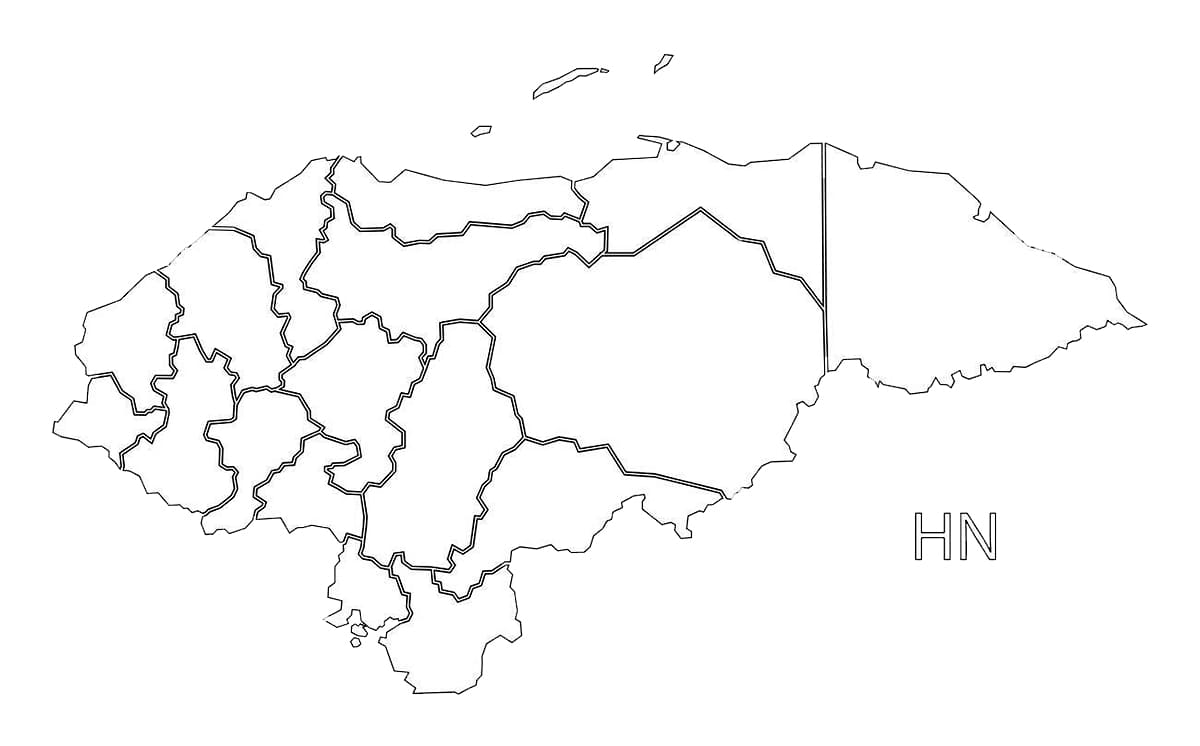 Printable Honduras Region Map