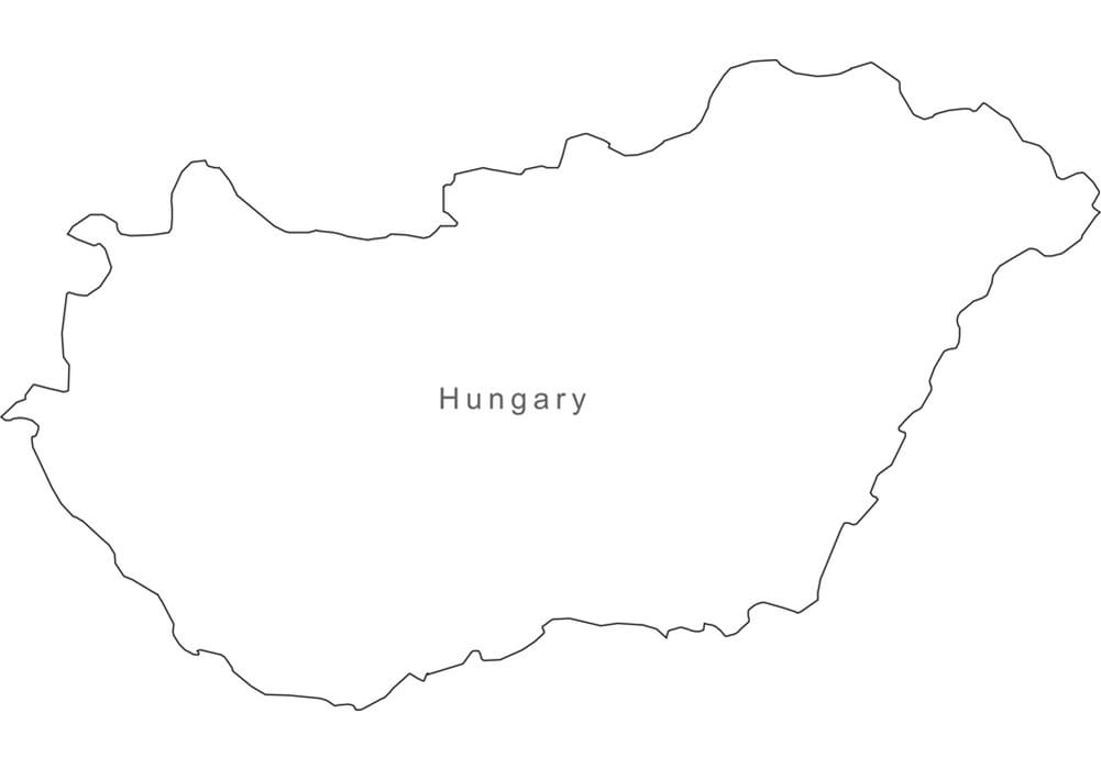 Printable Hungary Blank Map