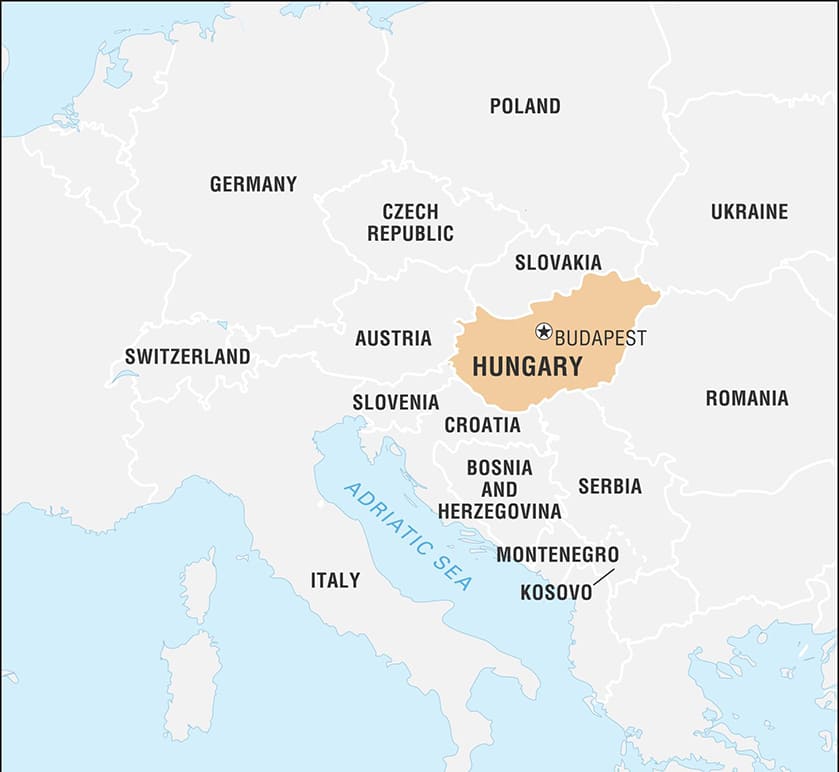 Printable Hungary Map In World