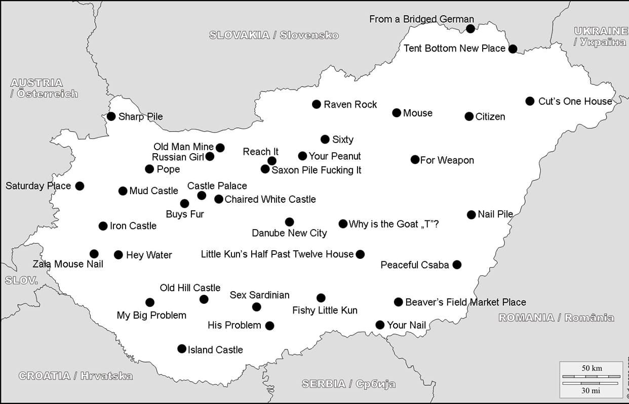 Printable Hungary States Map