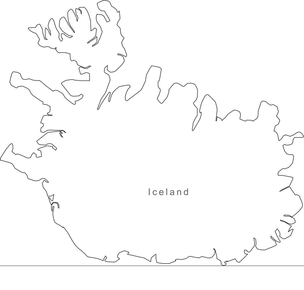 Printable Iceland Map Outline