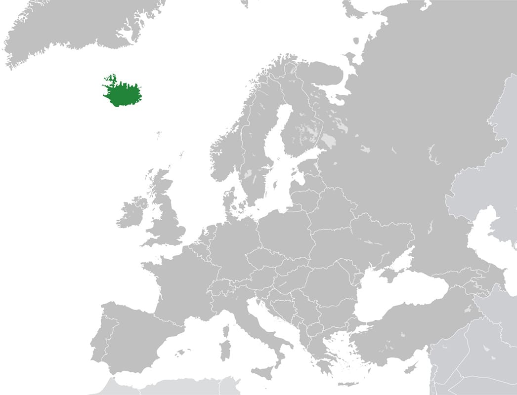 Printable Iceland On World Map