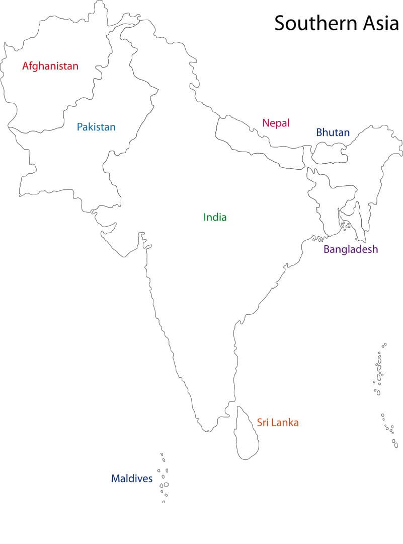 Printable India And Pakistan Map