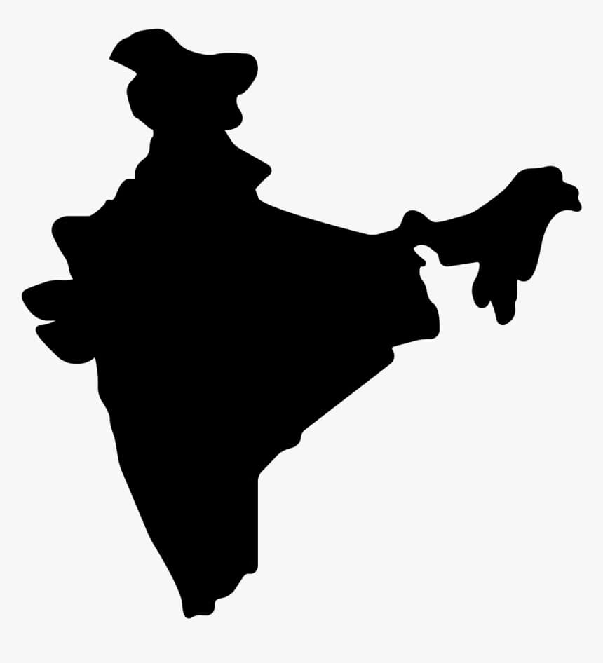 Printable India Map Black