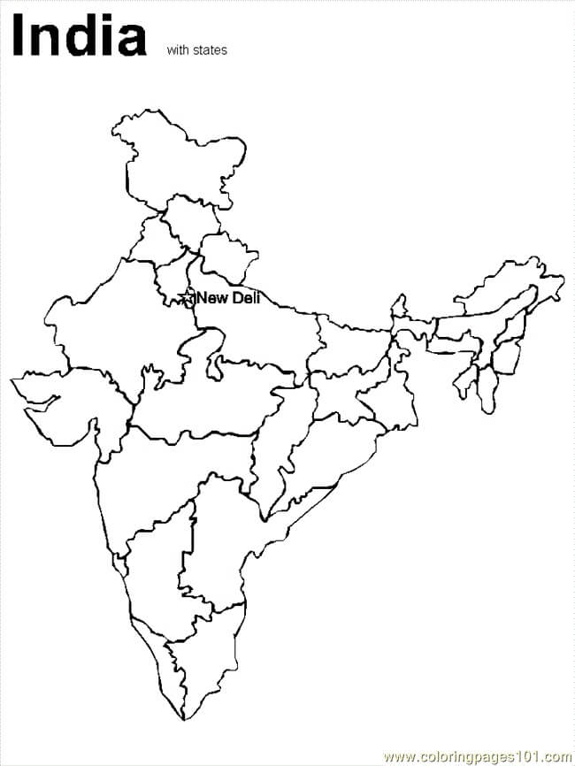 Printable India Map Coloring