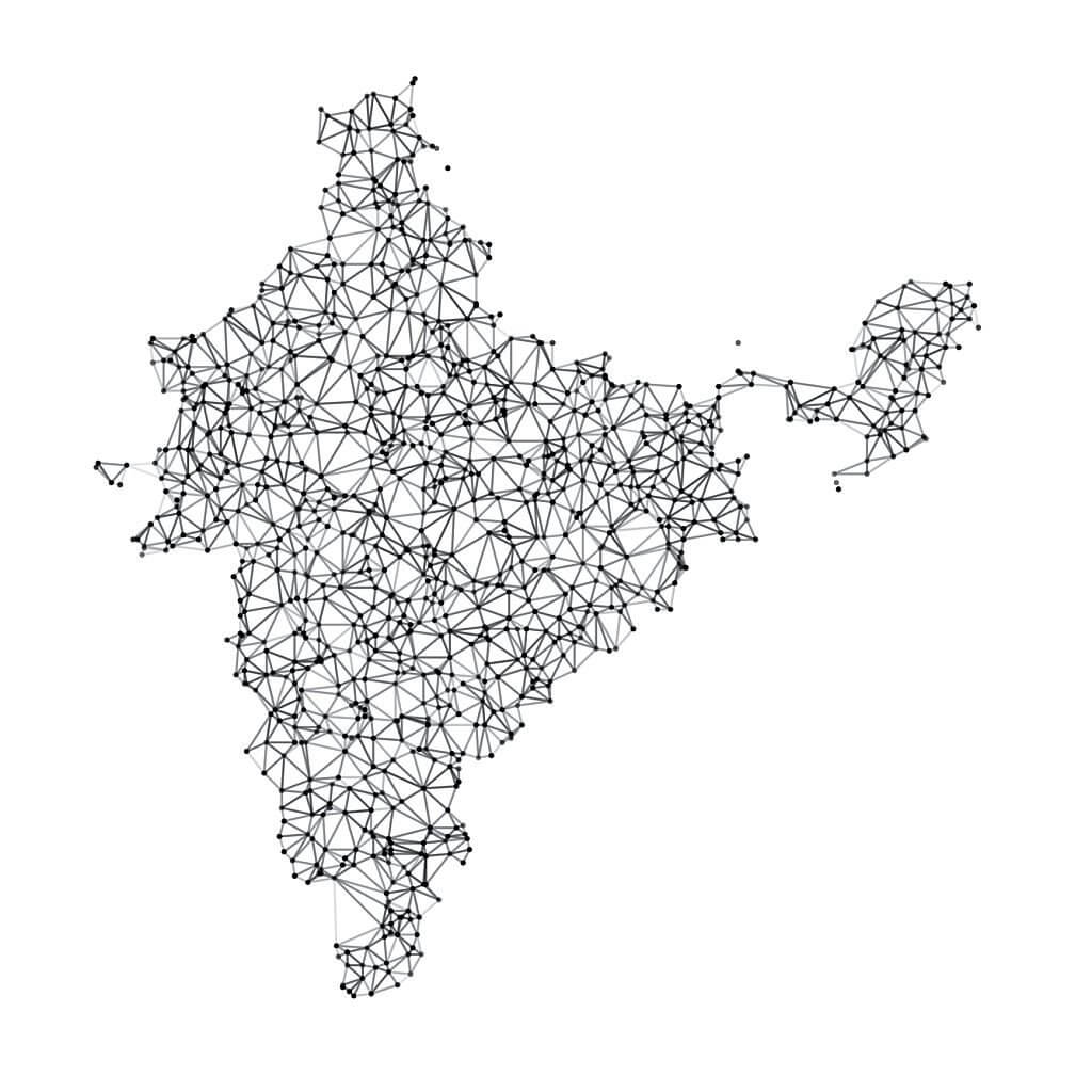 Printable India Map Network